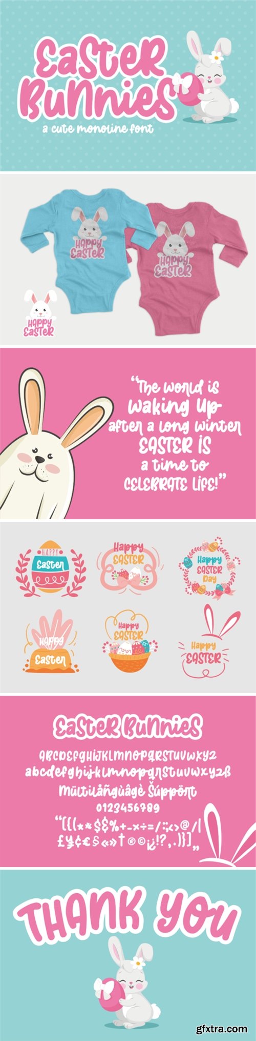 Easter Bunnies Font