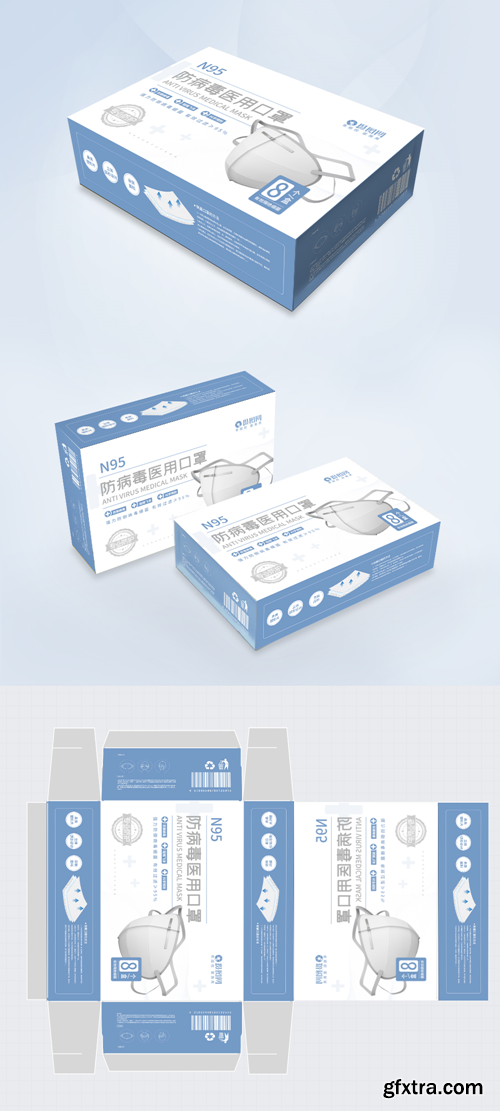 anti virus medical mask packaging design