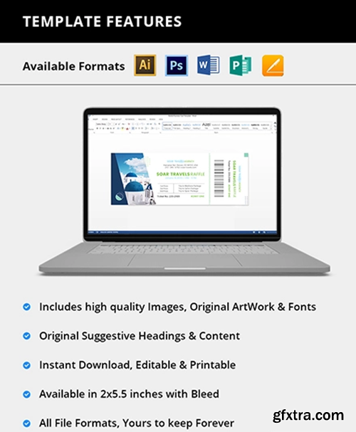 Editable-Travel-Raffle-Ticket