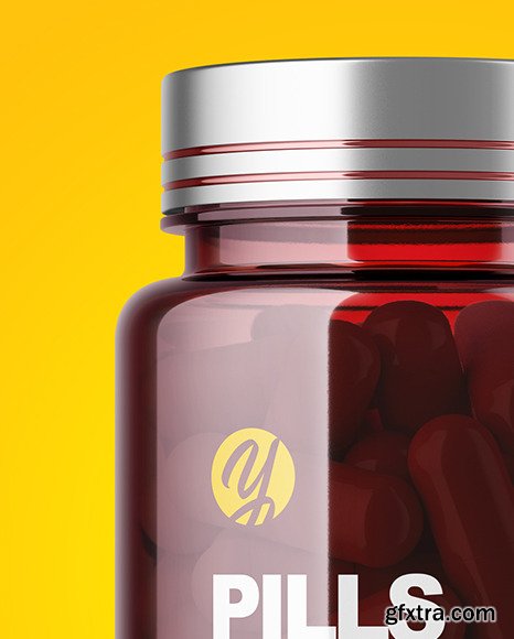 Colored Pills Bottle Mockup 58862