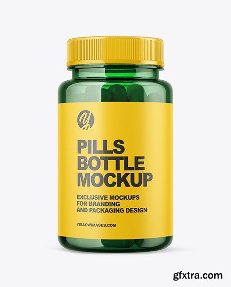 Colored Pills Bottle Mockup 58862