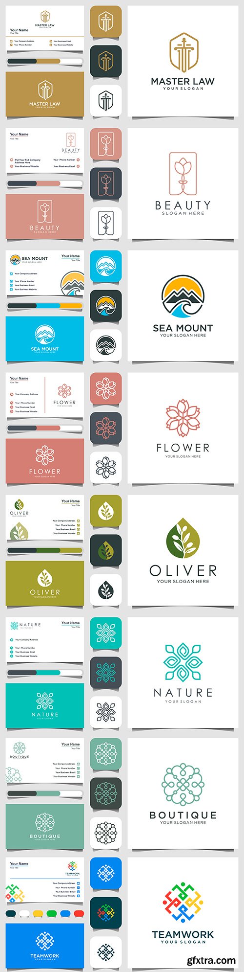 Logo design and business card minimalist elegant element 
