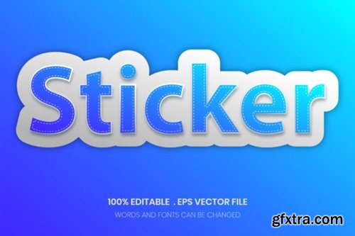 Editable Text Effect with Sticker Style