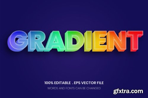 3D Gradient Style Editable Text Effect