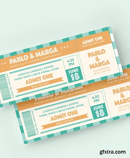 Retro-Wedding-Ticket-Download