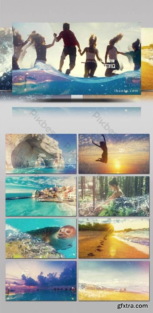 PikBest - Water flow transition image parallax special effect graphic Brochure AE template - 1258166
