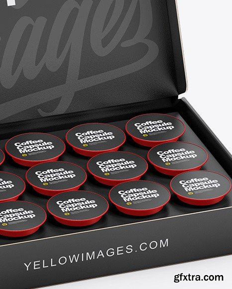 Paper Box W/ Coffee Capsules Mockup 58886