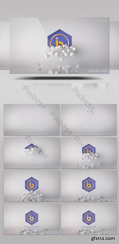 PikBest - Wall block peeling LOGO interpretation film head AE template - 1187658