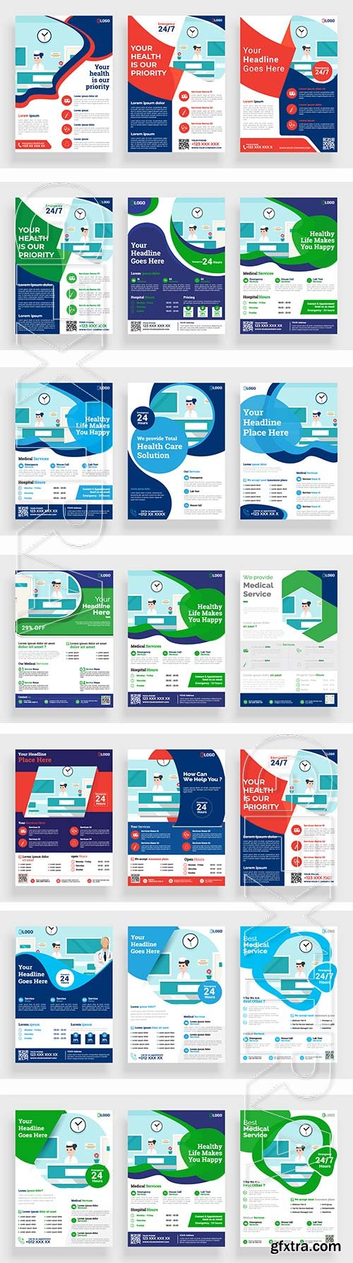 Healthcare brochure vector flyer design