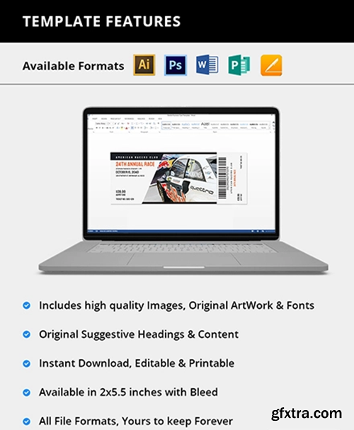 Editable-Car-Racing-ticket