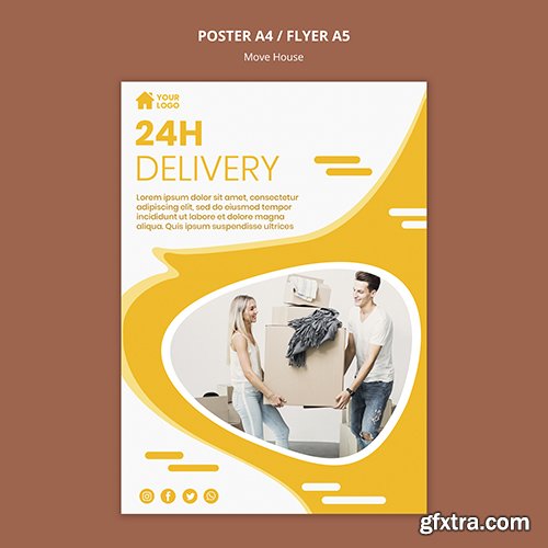 Flyer template for house moving company 