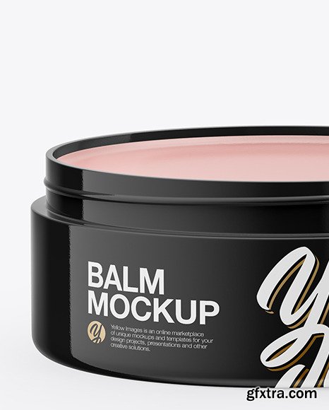 Opened Glossy Lip Balm Jar Mockup 58912