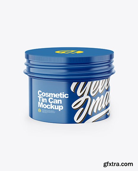 Glossy Cosmetic Tin Can Mockup 58139