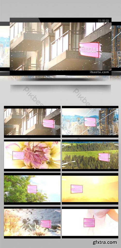 PikBest - Retro brush transition animation beautiful light effect photo Brochure AE template - 137082