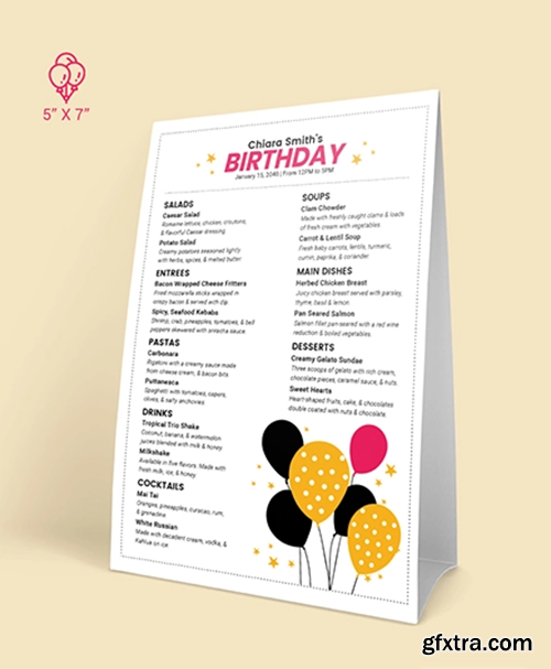 White-Birthday-Menu-Download