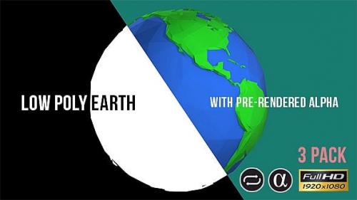 Videohive - Low Poly Planet Earth - 3 Pack