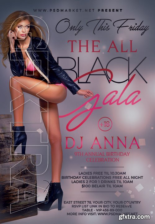 Black gala night - Premium flyer psd template