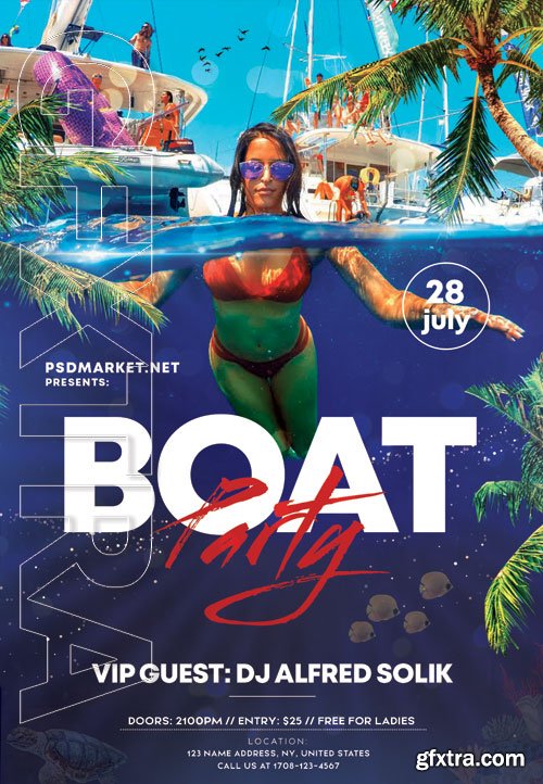 Boat party - Premium flyer psd template