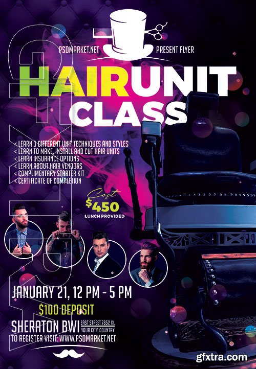 Hair unit class - Premium flyer psd template