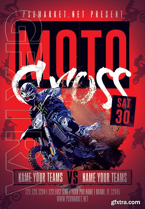 Moto cross - Premium flyer psd template