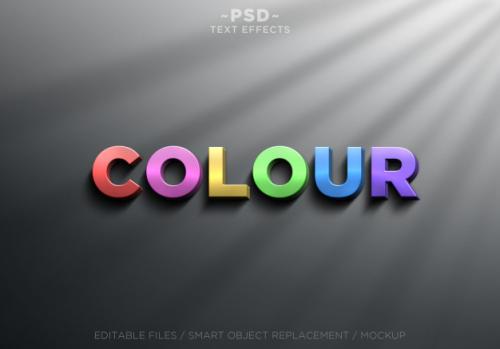 3d Realistic Colour Effects Editable Text Premium PSD