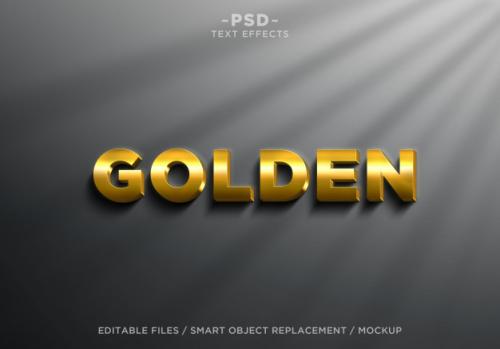 3d Realistic Golden Effects Editable Text Premium PSD