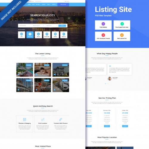 Directory Listing Homepage Premium PSD