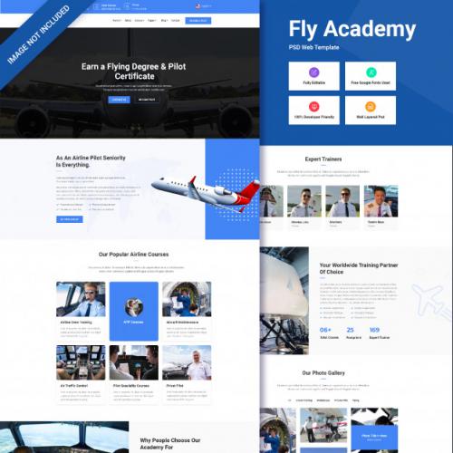 Flying Academy Template Premium PSD