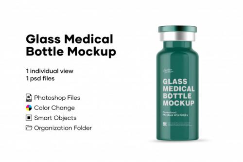 Glass Medical Bottle Mockup Premium PSD