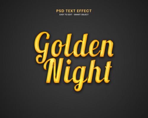 Golden Night Text Effect Premium PSD