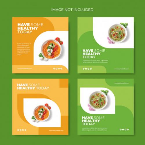 Instagram Post Collection For Healthy Food Premium PSD