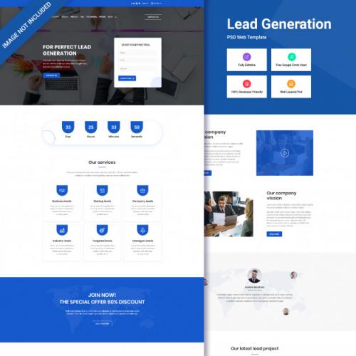 Lead Generation Web Interface Premium PSD