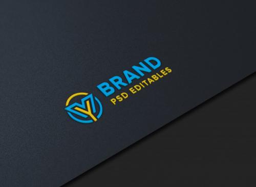 Logo Mockup On Paper Premium PSD