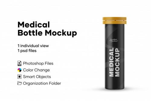 Medical Bottle Mockup Premium PSD