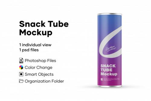 Snack Tube Mockup Premium PSD