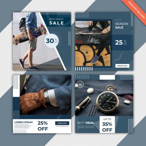 Social Media Post Fashion Template Collection Premium PSD