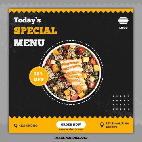 Culinary Social Media Post Template Banner Premium PSD