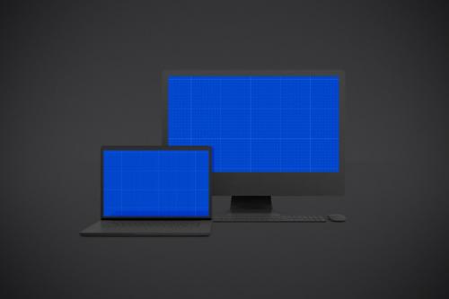 Dark Devices Mockup Premium PSD