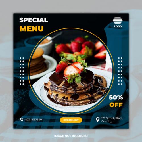 Food Social Media Post Banner Templates Premium PSD