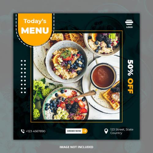 Healthy Food Social Media Post Banner Templates Premium PSD