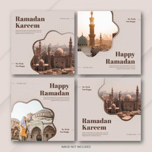 Instagram Post Bundle Ramadan Kareem Template Premium PSD