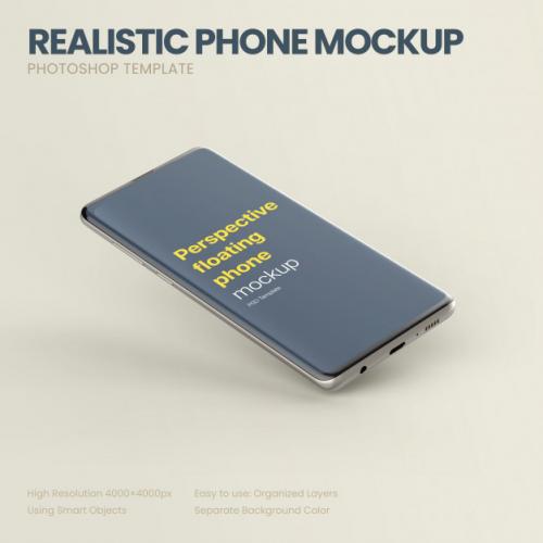 Perspective Phone Mockup Premium PSD