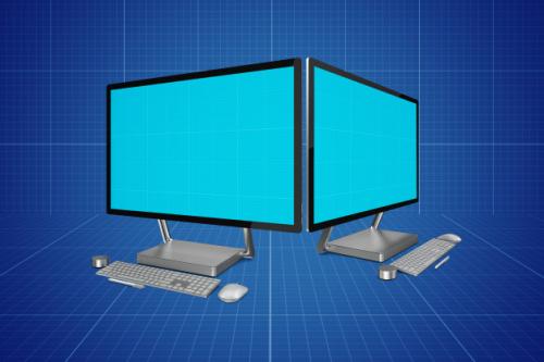 Two Computers Mockup Premium PSD