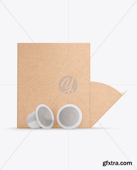 Kraft Box With Coffee Capsules Mockup 58922