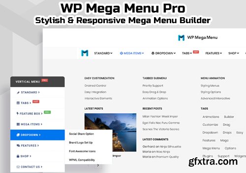 WP Mega Menu Pro v1.3.3 - Stylish & Responsive WordPress Mega Menu Builder - NULLED