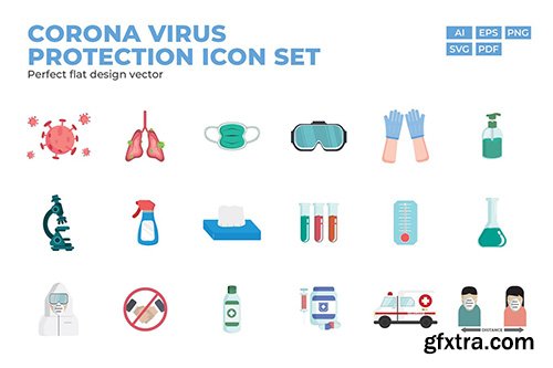 Coronavirus Protection Icon Set