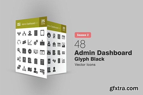 48 Admin Dashboard Glyph Icons Season II