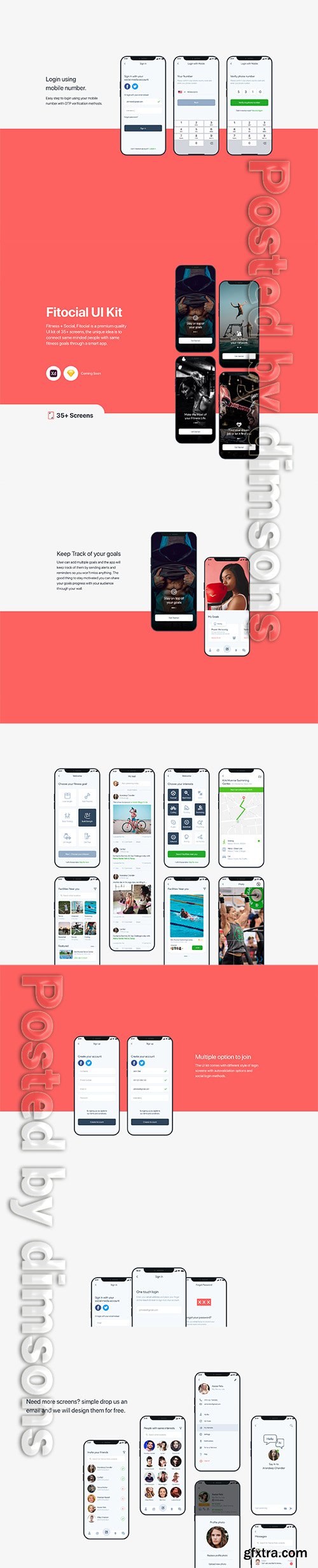 Fitocial UI kit for XD