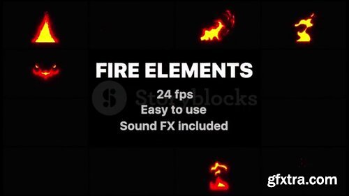 Videoblocks - Cartoon Fire Elements | After Effects