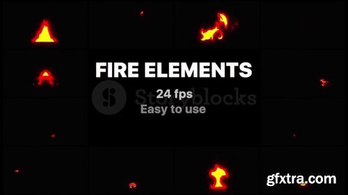 Videoblocks - Cartoon Fire Elements | After Effects